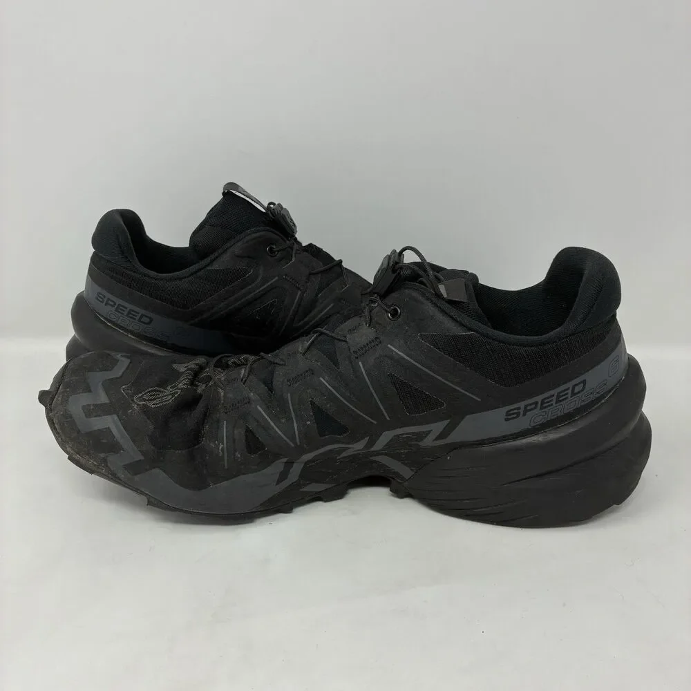 Salomon Speedcross 6 Black Phantom Mens Size 9.5 Trail Running Shoes Sneakers